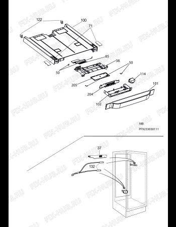 Схема №1 S63700KSW1 с изображением Декоративная панель для холодильной камеры Aeg 2088881038
