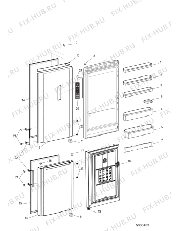 Схема №3 XI9T2YSBH (F088668) с изображением Дверка для холодильника Indesit C00385299