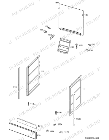 Взрыв-схема плиты (духовки) Electrolux EKG20100OK - Схема узла Housing 001