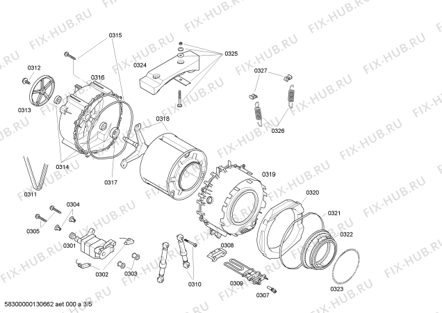 Взрыв-схема стиральной машины Bosch WAE28191 Bosch Maxx 6 - Схема узла 03