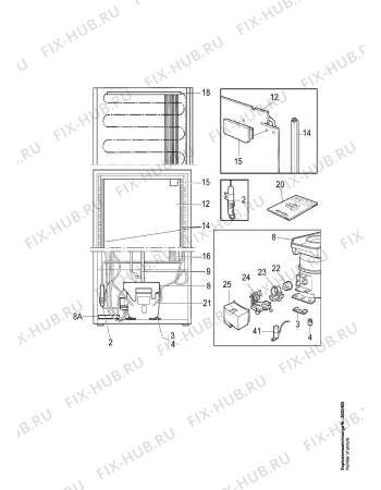 Взрыв-схема холодильника Aeg 2873-4KA - Схема узла Refrigerator cooling system