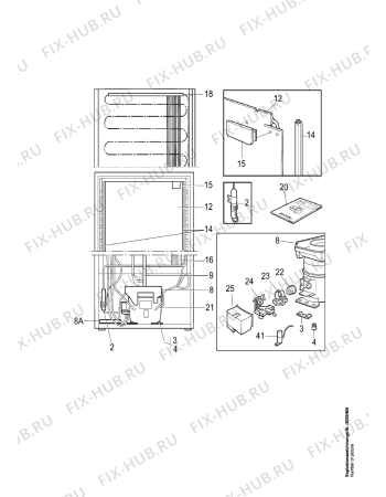 Взрыв-схема холодильника Aeg 3273-4KA - Схема узла Refrigerator cooling system