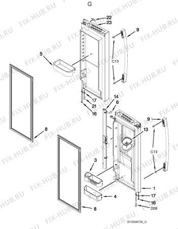 Схема №8 5VGI6FARAF с изображением Запчасть для холодильника Whirlpool 482000010668