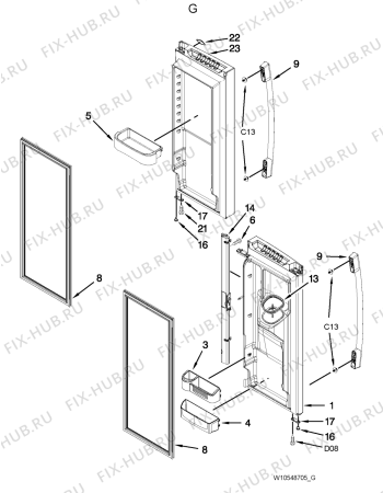 Схема №8 5MFX257AA с изображением Запчасть для холодильной камеры Whirlpool 482000010731