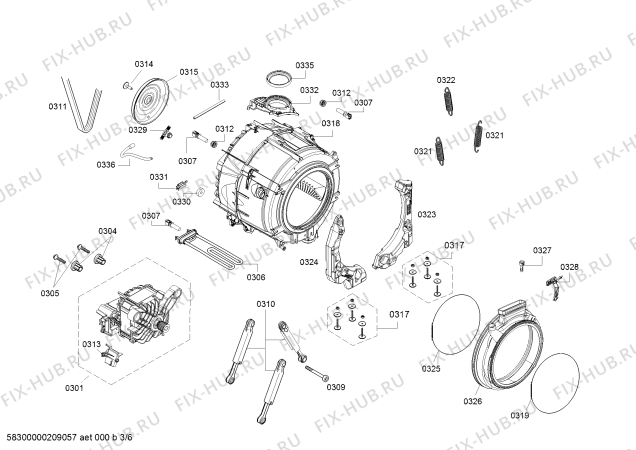 Взрыв-схема стиральной машины Bosch WDU28540IT - Схема узла 03