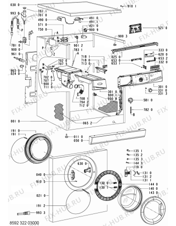 Схема №2 AWO/D 7244 с изображением Двигатель (мотор) для стиральной машины Whirlpool 480111100308