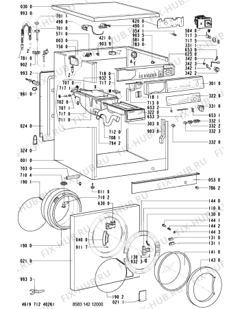 Схема №2 WA 3767 /WS-NL с изображением Обшивка для стиральной машины Whirlpool 481245219606