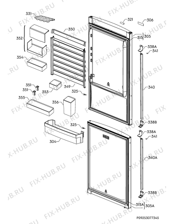 Взрыв-схема холодильника Husqvarna QRT4280W - Схема узла Door