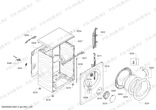 Взрыв-схема стиральной машины Siemens WS12T460OE iQ500 VarioPerfect - Схема узла 02