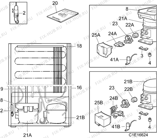 Взрыв-схема холодильника Aeg 3646-4KG - Схема узла C10 Cold, users manual