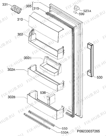 Взрыв-схема холодильника Electrolux ERX3214AOX - Схема узла Door 003