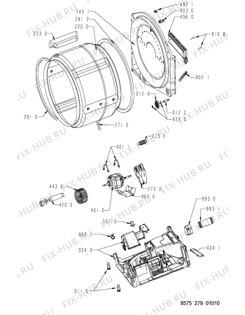 Схема №2 AWZ 2792 с изображением Обшивка для электросушки Whirlpool 481245213509