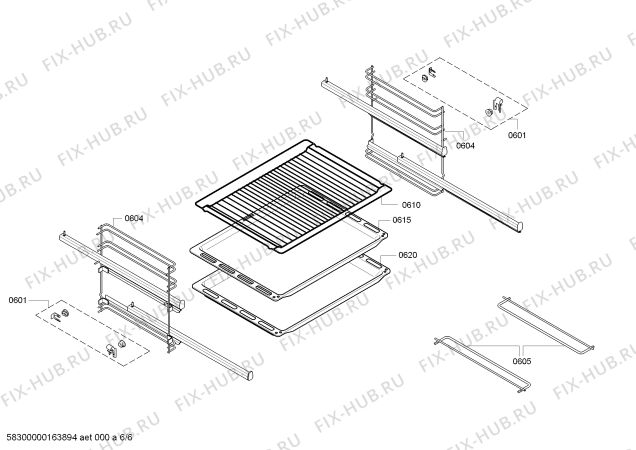Взрыв-схема плиты (духовки) Bosch HBR78S751E - Схема узла 06
