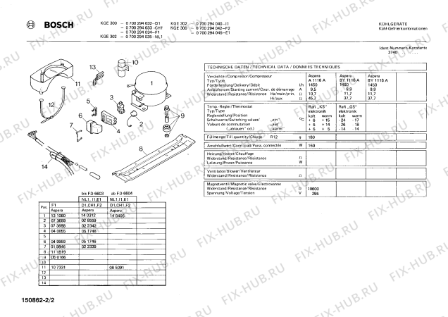 Взрыв-схема холодильника Bosch 0700294033 KGE300 - Схема узла 02