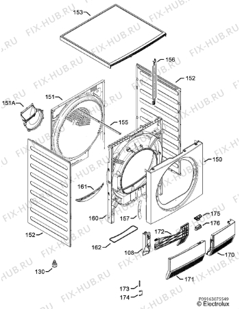 Взрыв-схема сушильной машины Electrolux EDH3676TDW - Схема узла Housing 001