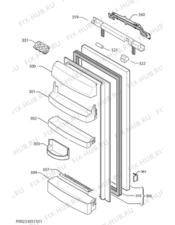 Схема №1 SKZ81440C0 с изображением Дверца для холодильной камеры Aeg 8075730013