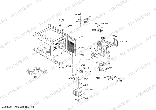 Схема №7 MT27BB Trim Kit с изображением Рамка для плиты (духовки) Bosch 00368497