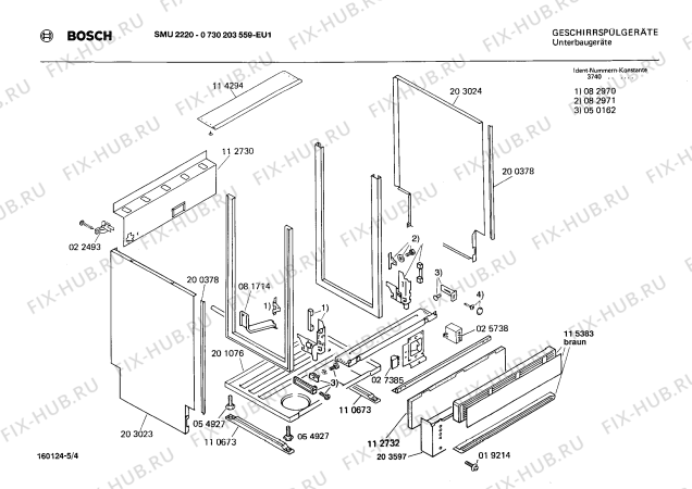 Взрыв-схема посудомоечной машины Bosch 0730203559 SMU2220 - Схема узла 04