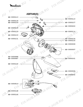 Схема №1 ABF646(0) с изображением Фиксатор для электропылесоса Moulinex MS-0909100