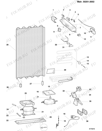Взрыв-схема холодильника Ariston EDF2903XTK1 (F016084) - Схема узла