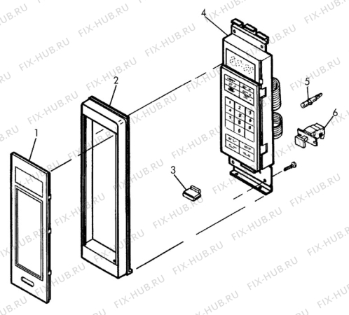 Взрыв-схема микроволновой печи Unknown NF4085 - Схема узла H40 Panel, users manual  D