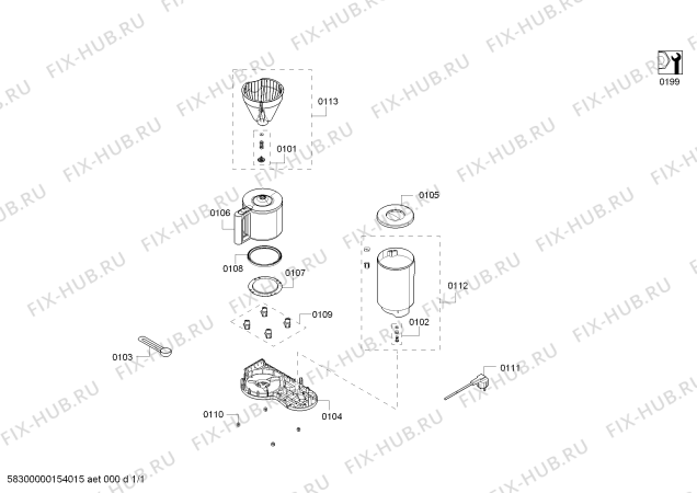 Схема №1 TC80103 sensor for senses с изображением Нижняя часть корпуса для электрокофеварки Siemens 00653968