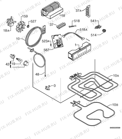 Взрыв-схема плиты (духовки) Privileg 432644_60475 - Схема узла Electrical equipment 268