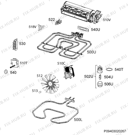 Взрыв-схема плиты (духовки) Electrolux EKI51300OX - Схема узла Electrical equipment