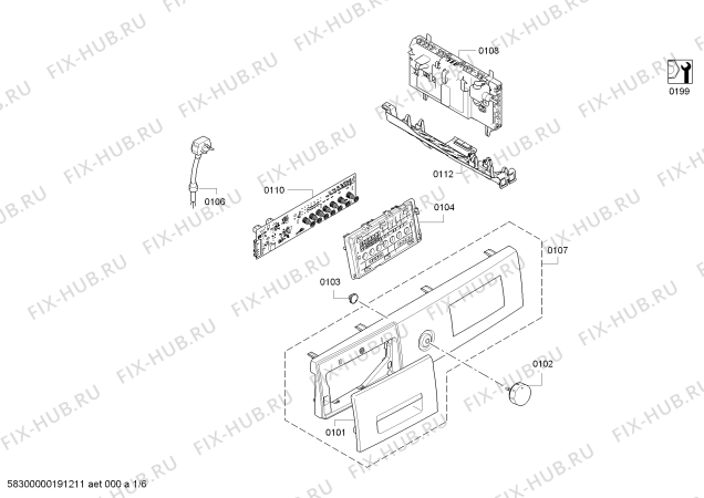 Схема №5 WTW83480 SelfCleaning Condenser с изображением Панель управления для сушилки Bosch 11013881