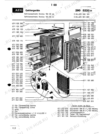 Схема №1 ARCTIS 150 GS LI с изображением Всякое для холодильной камеры Aeg 8996710428013