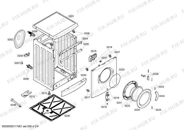 Взрыв-схема стиральной машины Bosch WFL2090UC - Схема узла 02