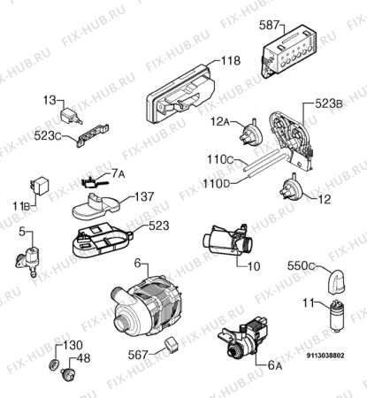 Взрыв-схема посудомоечной машины Zanussi ZDF315X - Схема узла Electrical equipment 268