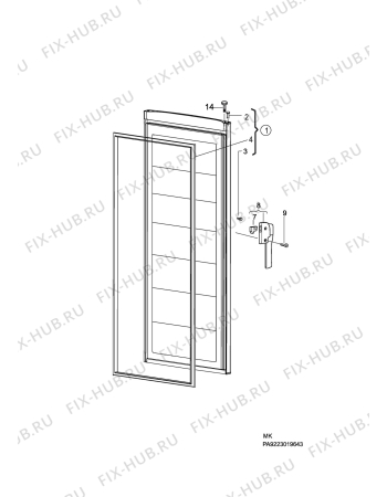 Взрыв-схема холодильника Elektro Helios FG3473X - Схема узла C10 Door