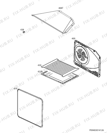 Взрыв-схема плиты (духовки) Electrolux EKK54504OX - Схема узла Oven