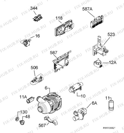 Взрыв-схема посудомоечной машины Electrolux ESF46015XR - Схема узла Electrical equipment 268