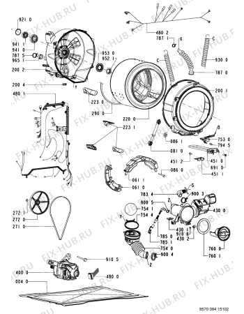 Взрыв-схема стиральной машины Indesit HDW1011WG2 (F091333) - Схема узла