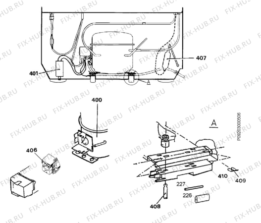 Взрыв-схема холодильника Aeg A2233-4GT - Схема узла Cooling system 017