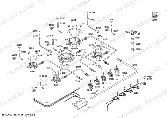 Схема №2 CA174650 ENC.CA174650 4G+1W CN70F с изображением Переключатель для электропечи Bosch 00643633