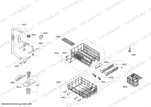Схема №4 SPV40M20RU с изображением Силовой модуль запрограммированный для посудомойки Bosch 00755267