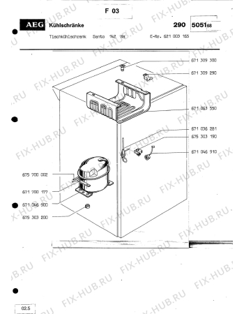 Взрыв-схема холодильника Aeg SANTO 142 NA - Схема узла Section2