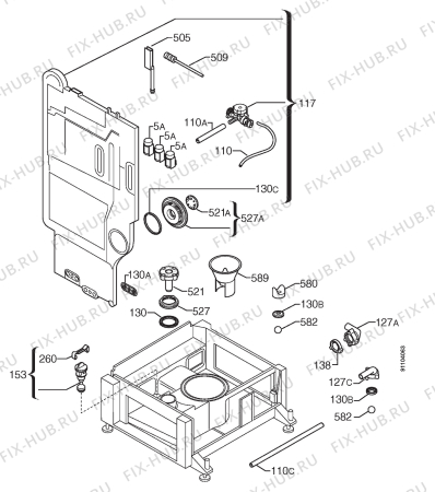 Взрыв-схема посудомоечной машины Zanussi DWS6837 - Схема узла Water softener 066
