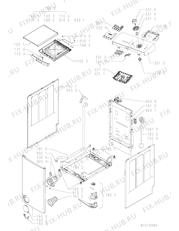 Схема №2 EV 1171 с изображением Декоративная панель для стиралки Whirlpool 481010678469