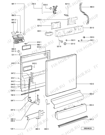 Схема №2 ADP 6536 WH -n.prod. с изображением Обшивка для посудомойки Whirlpool 481245373323