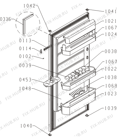 Схема №1 EKS272075 (256508, HTI2127B) с изображением Крышка дверной полки для холодильника Gorenje 257758