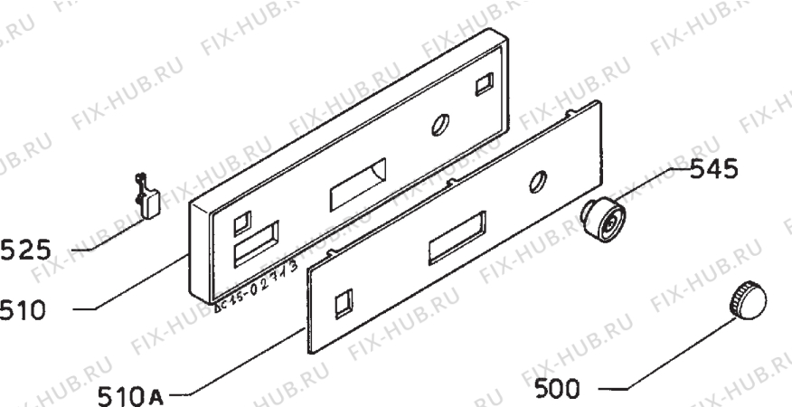 Взрыв-схема посудомоечной машины Zanussi ID6294X - Схема узла Command panel 037