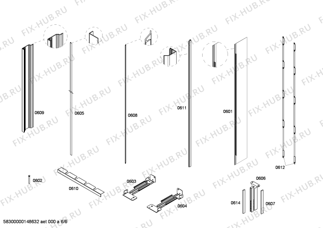 Схема №4 RC472700 с изображением Монтажный набор для холодильной камеры Bosch 00700988