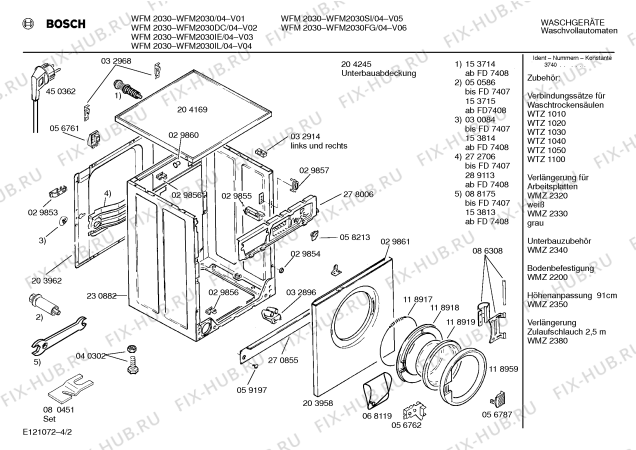 Схема №4 WFM2030 с изображением Панель управления для стиралки Bosch 00288174