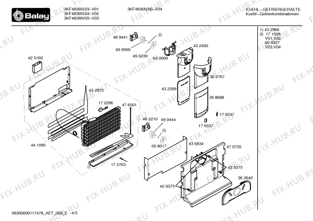 Схема №4 3KF4836N с изображением Дверь для холодильника Bosch 00244815