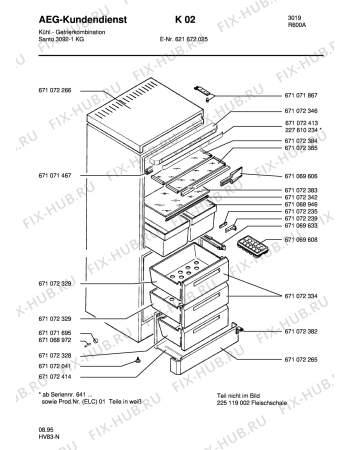 Взрыв-схема холодильника Aeg S3092-1KG - Схема узла Housing 001