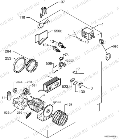 Взрыв-схема комплектующей Zanussi TCS683W - Схема узла Electrical equipment 268